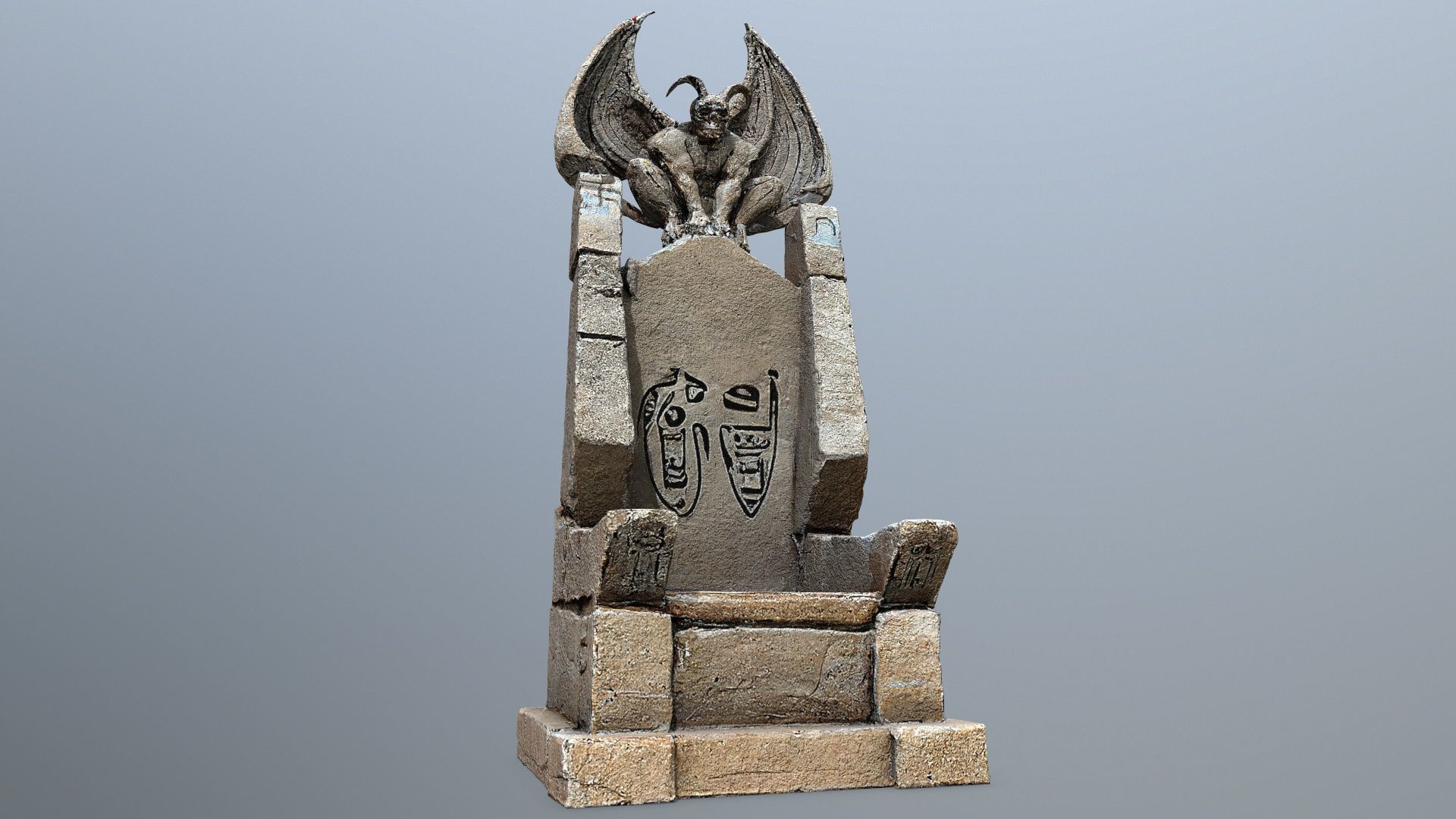 Devil Stone Throne Low-poly 3D model_2