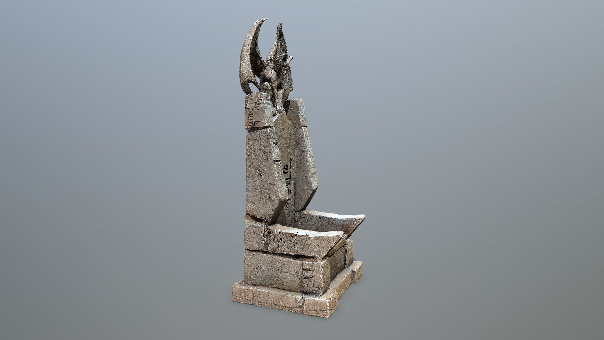 Devil Stone Throne Low-poly 3D model_9