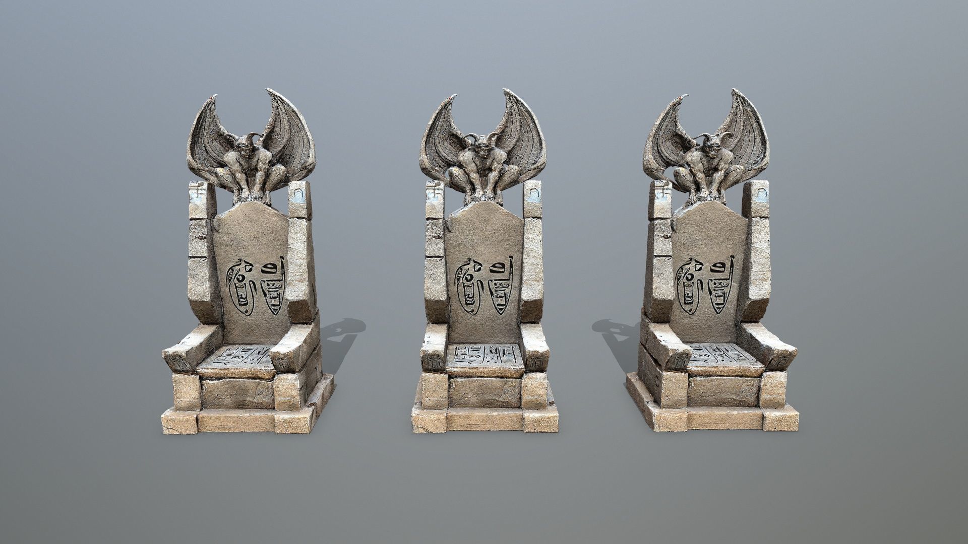 Devil Stone Throne Low-poly 3D model_11