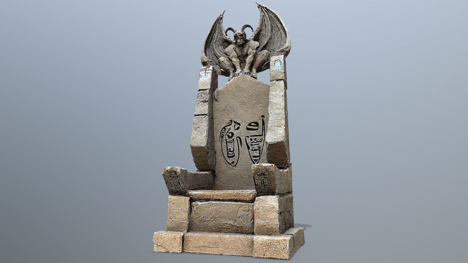 Devil Stone Throne Low-poly 3D model_1