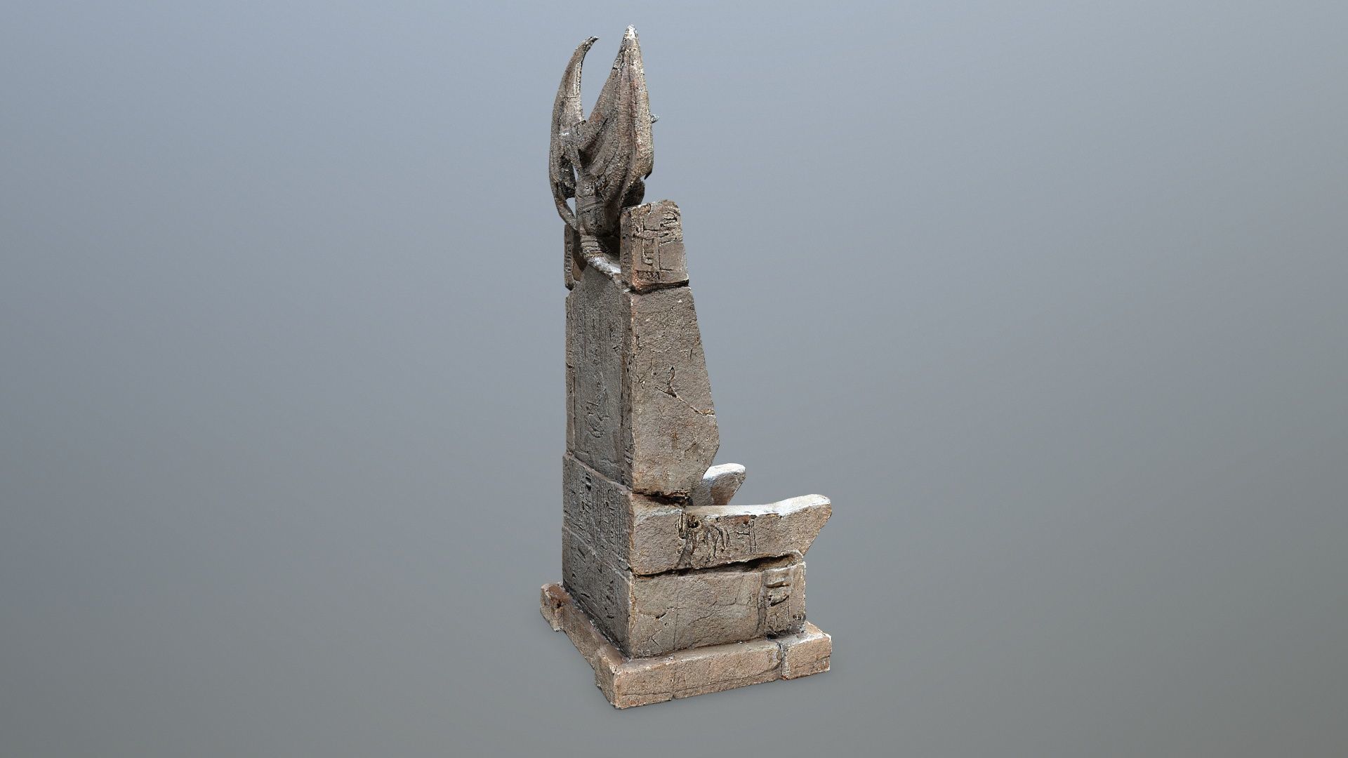 Devil Stone Throne Low-poly 3D model_8