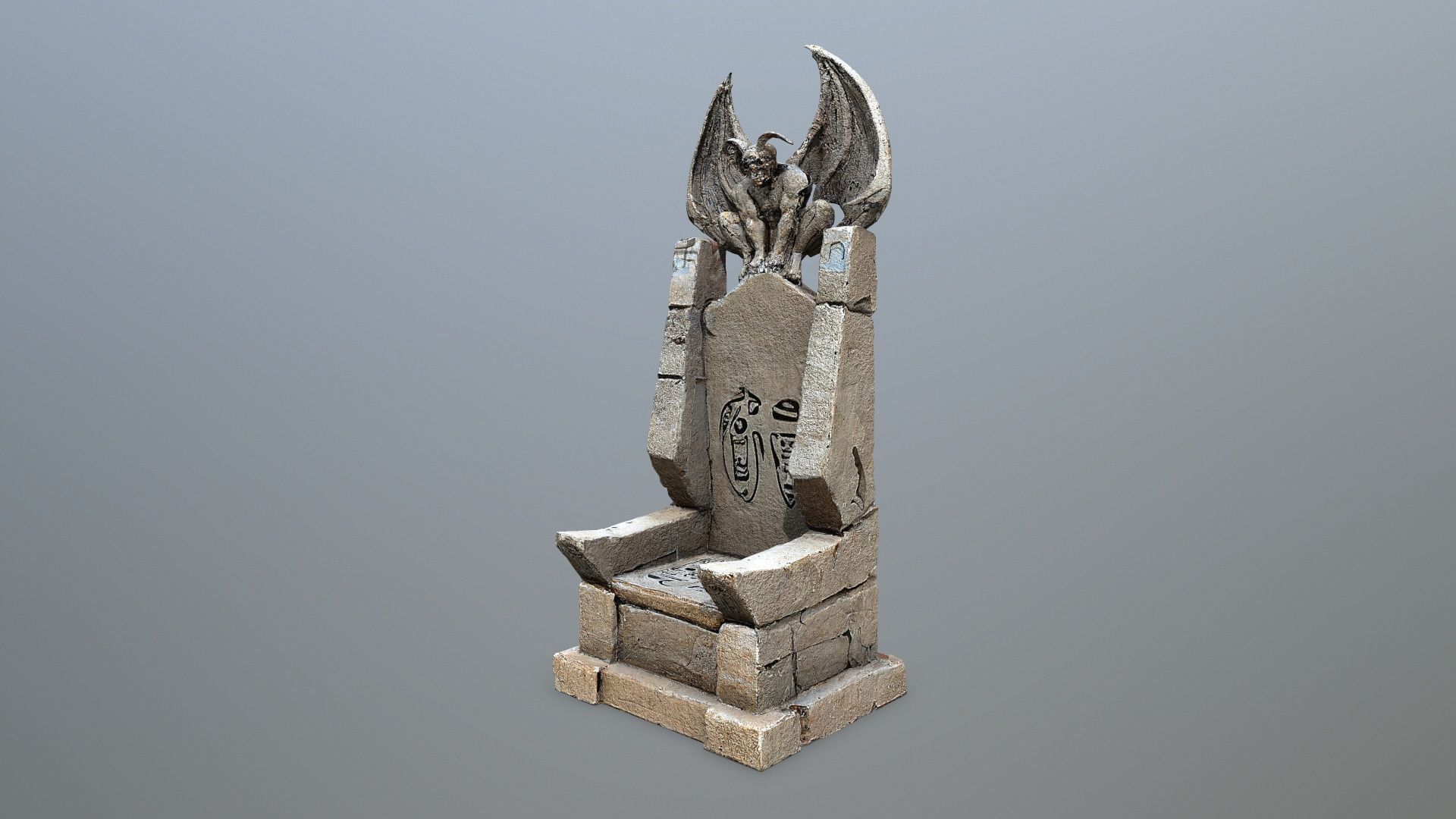 Devil Stone Throne Low-poly 3D model_4