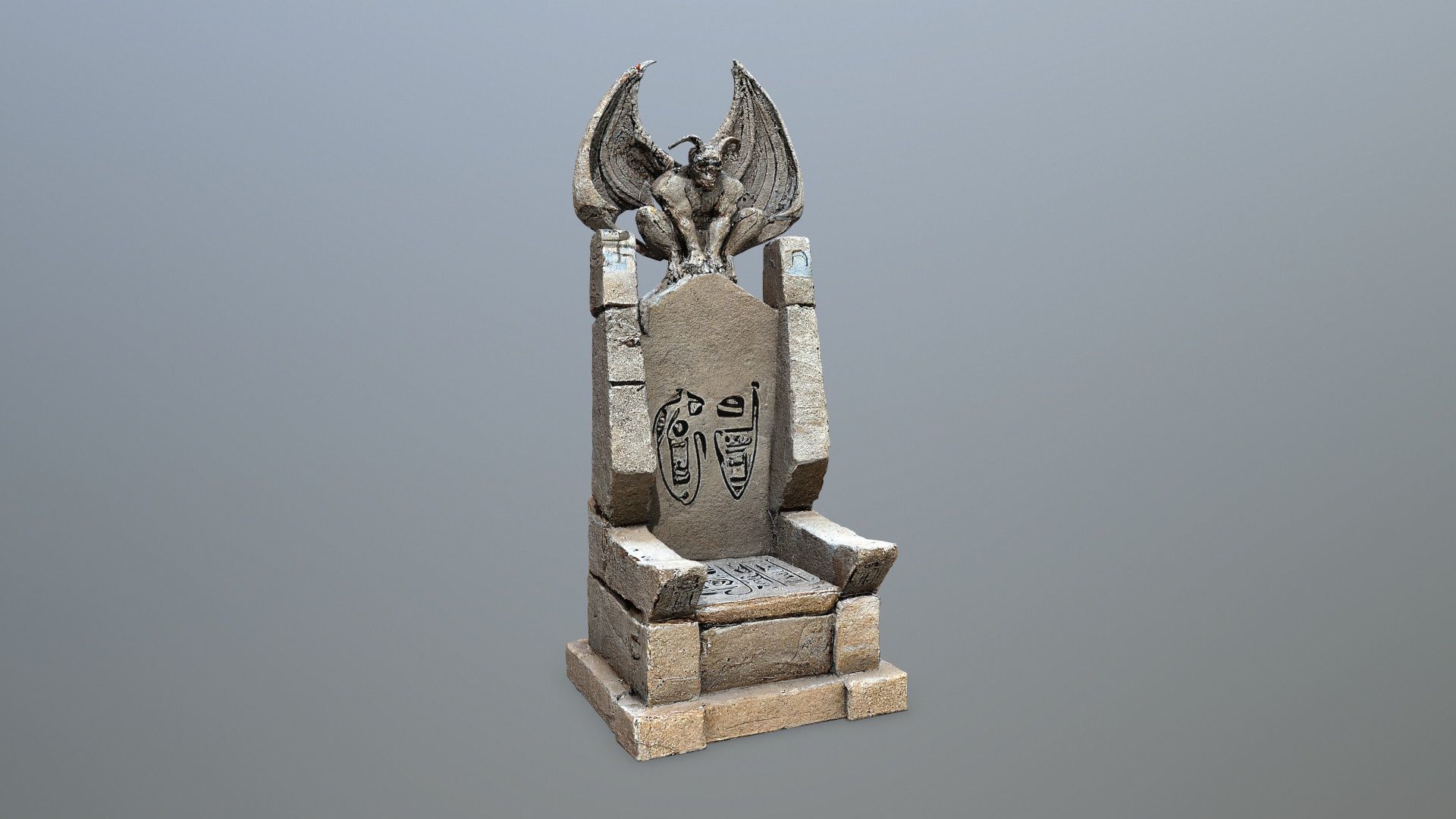 Devil Stone Throne Low-poly 3D model_10