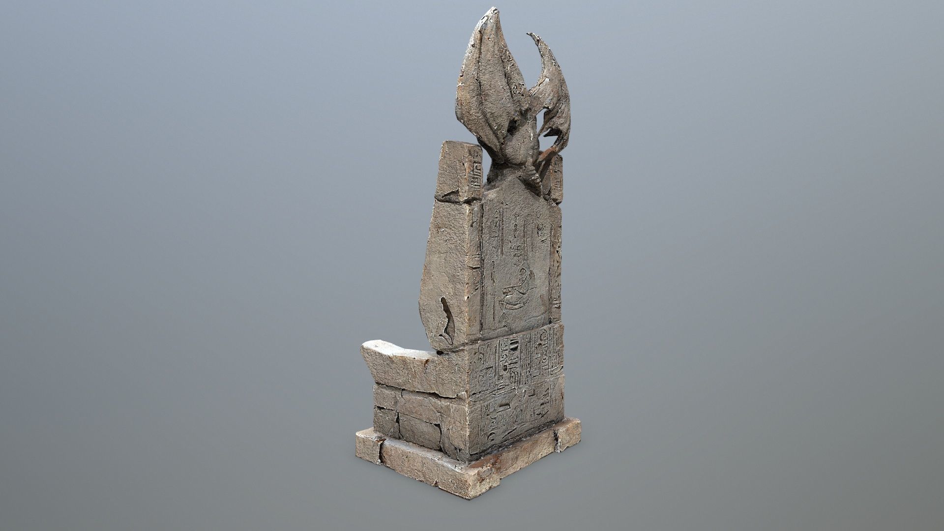Devil Stone Throne Low-poly 3D model_6
