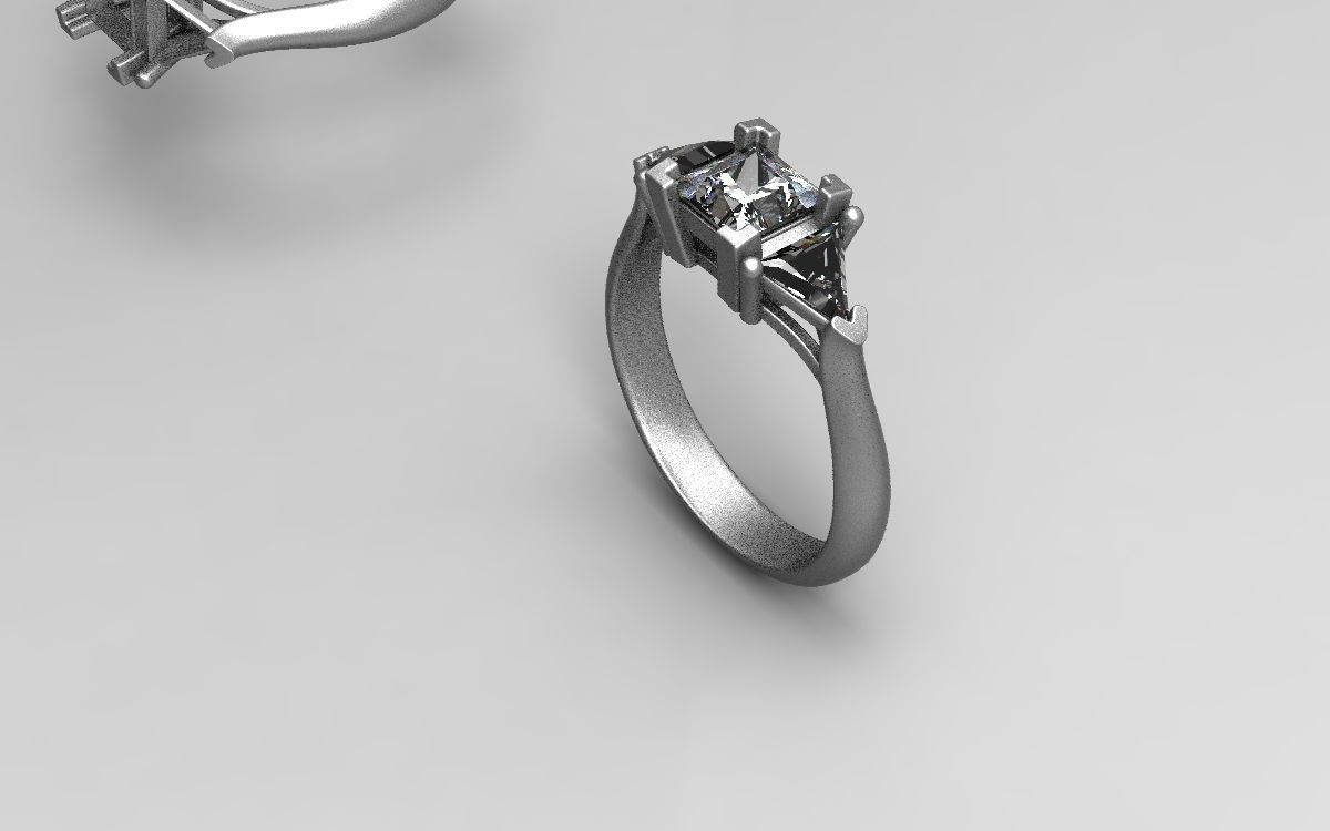 engagement diamond ring  3D print model_5