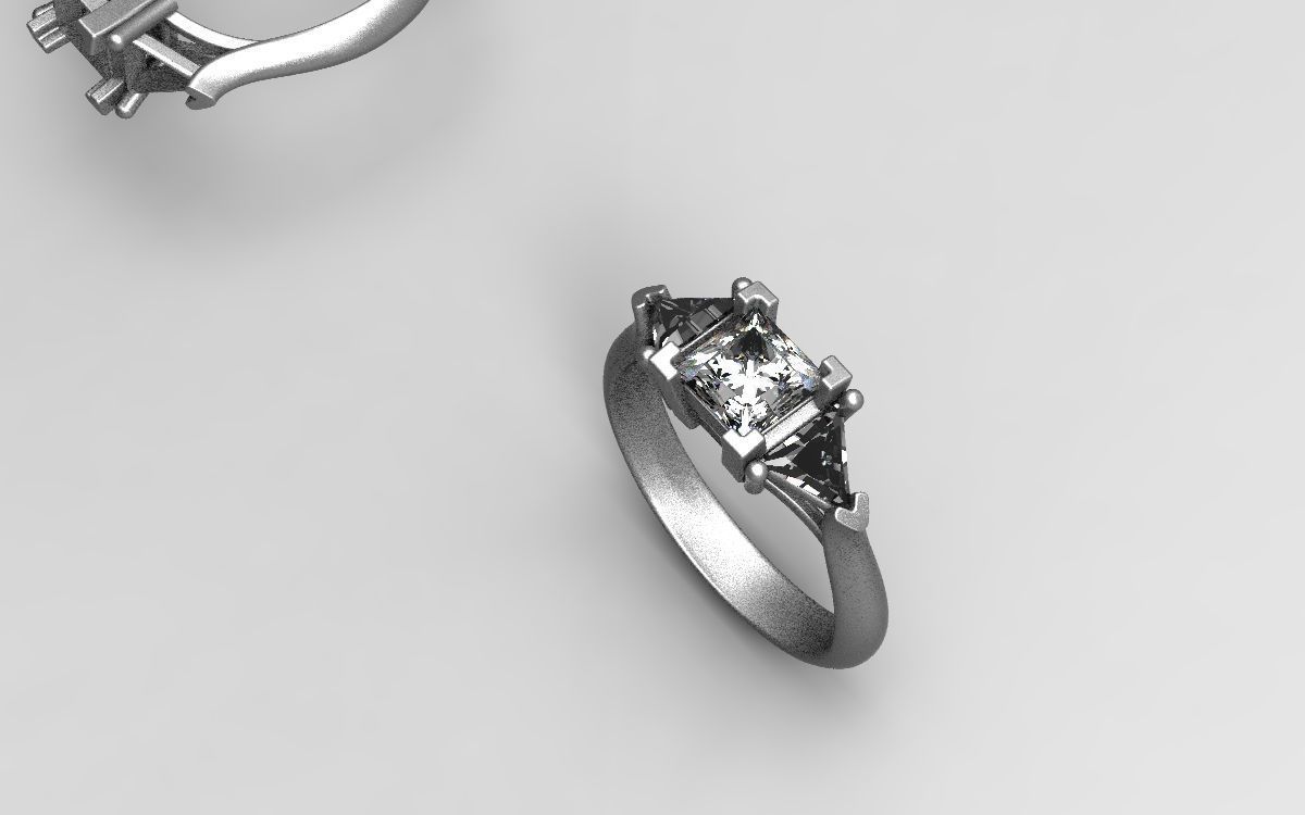 engagement diamond ring  3D print model_4