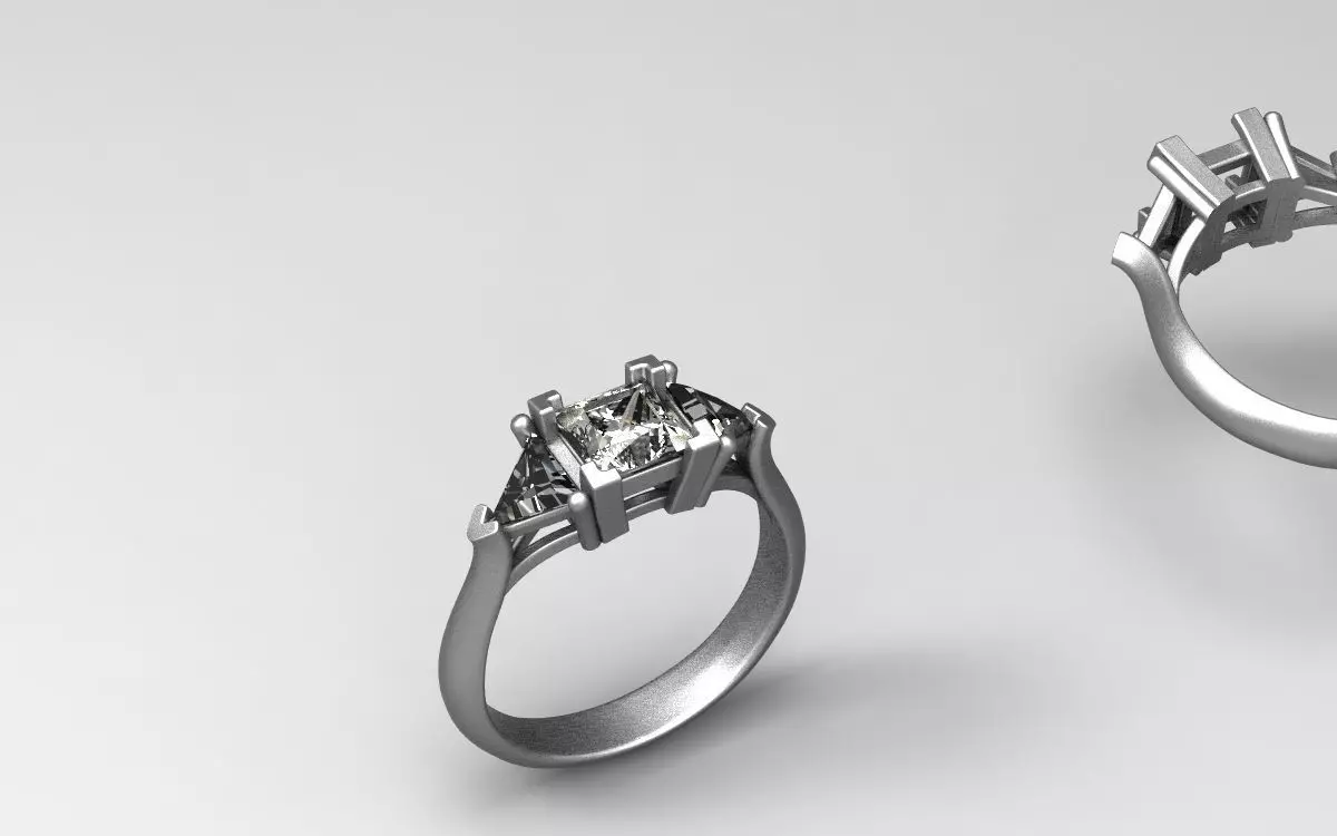 engagement diamond ring  3D print model_0