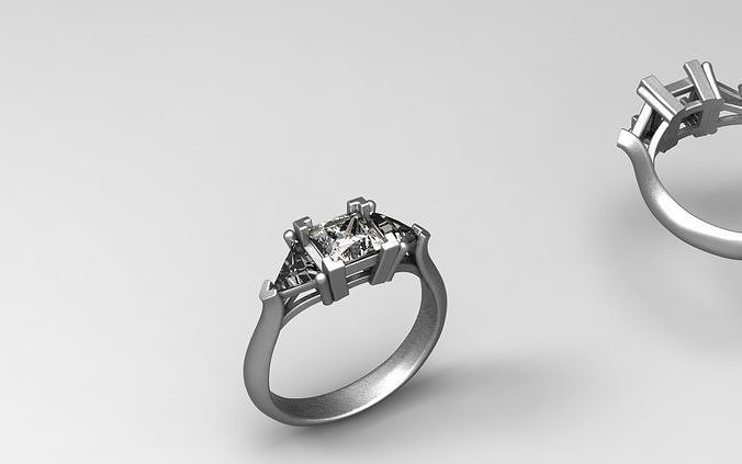 engagement diamond ring  3D print model