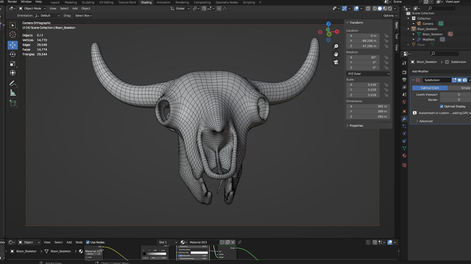 3D Bison Skeleton 3D model_8