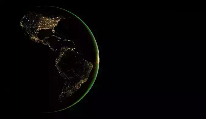 Earth Model with Animated Clouds and Moon  3D model