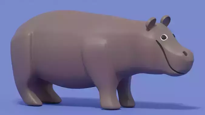 Cartoon Cute Hippopotamus