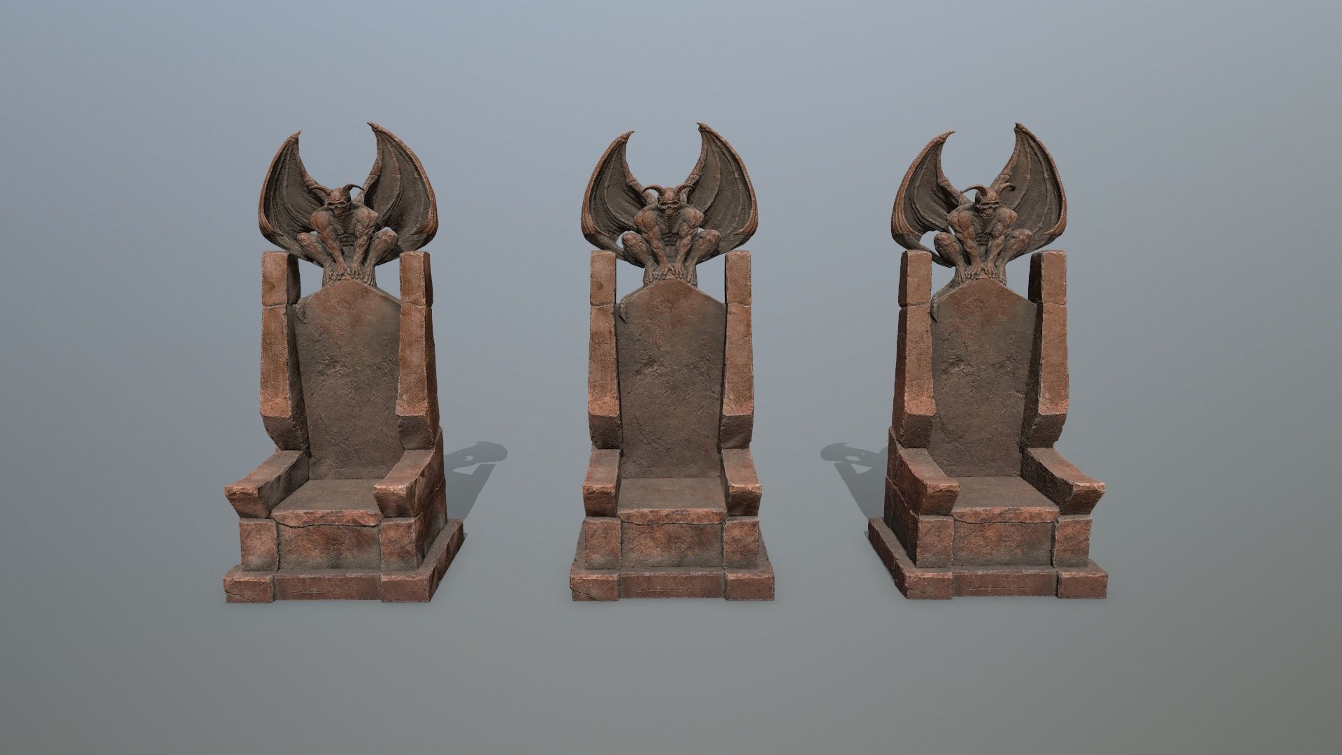 Devil Stone Throne Low-poly 3D model_13