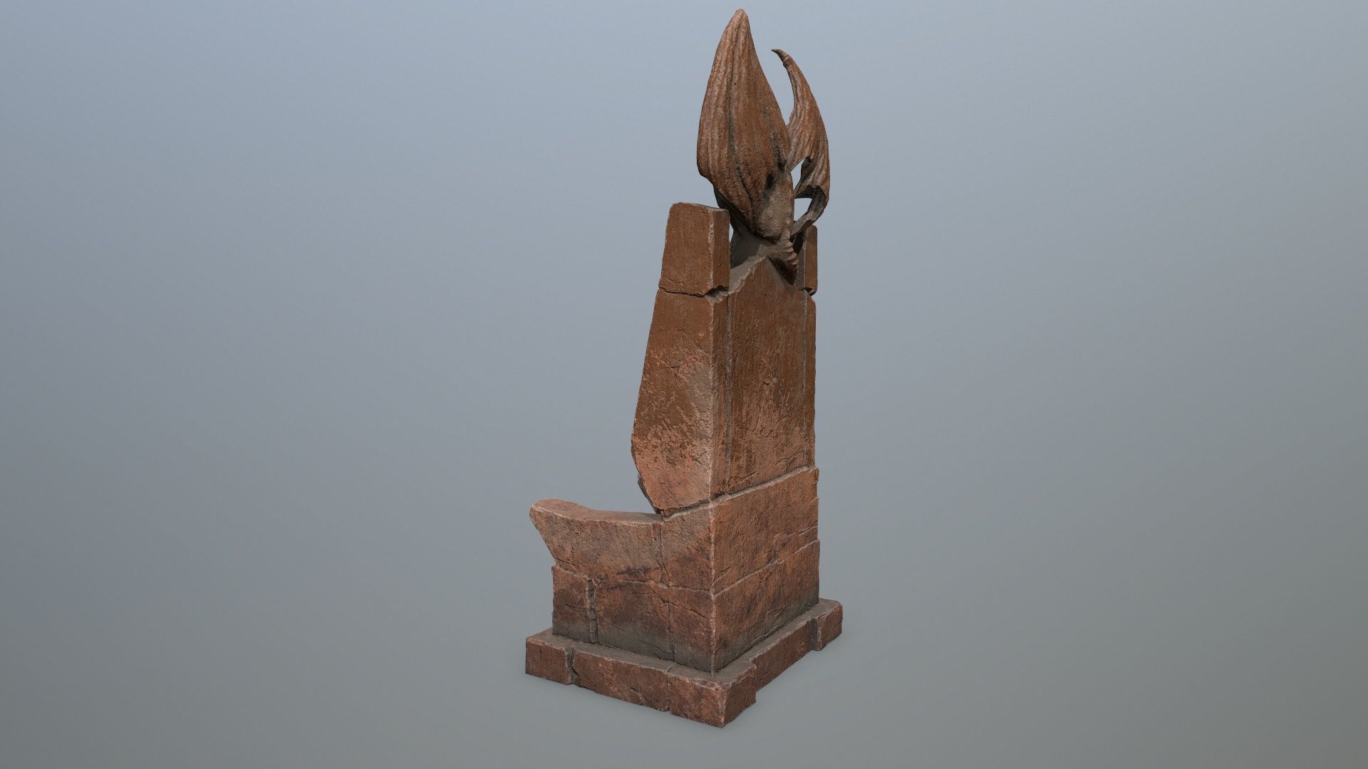 Devil Stone Throne Low-poly 3D model_6