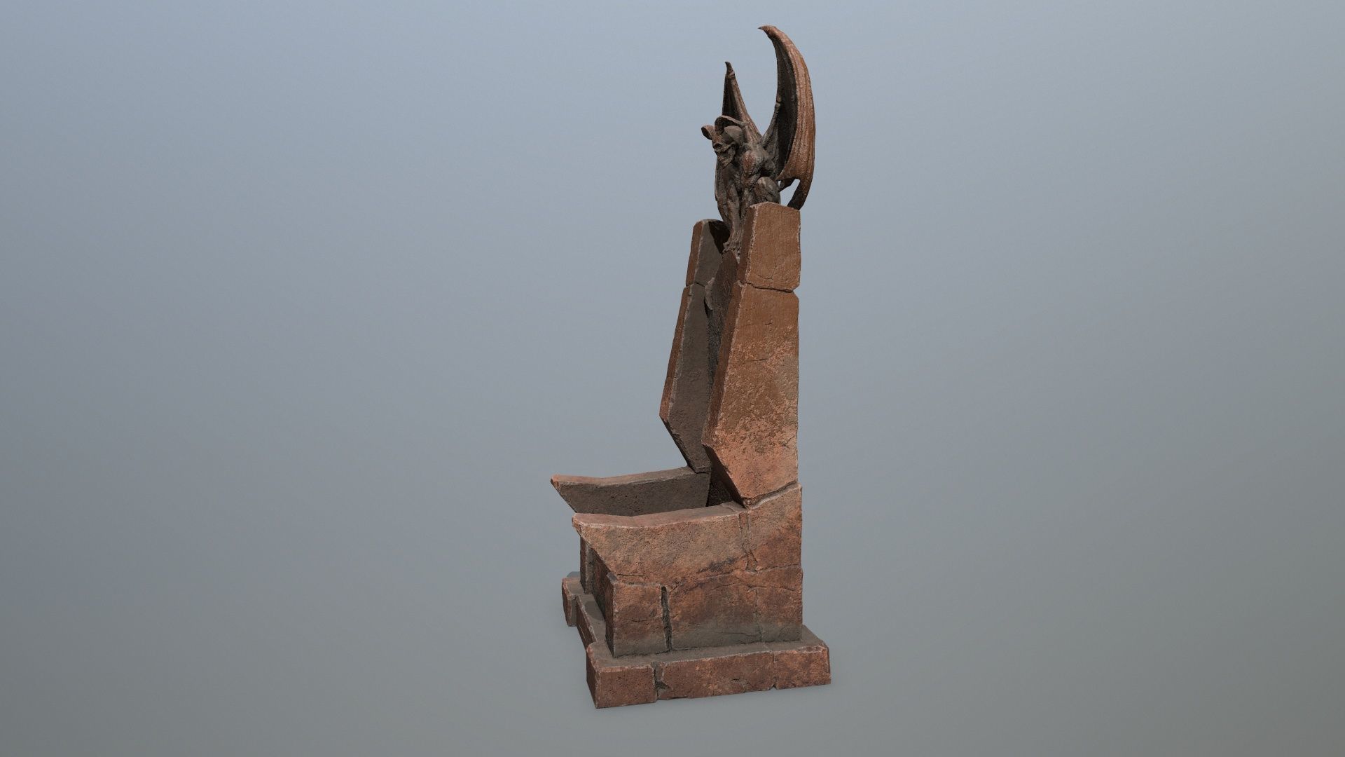 Devil Stone Throne Low-poly 3D model_5
