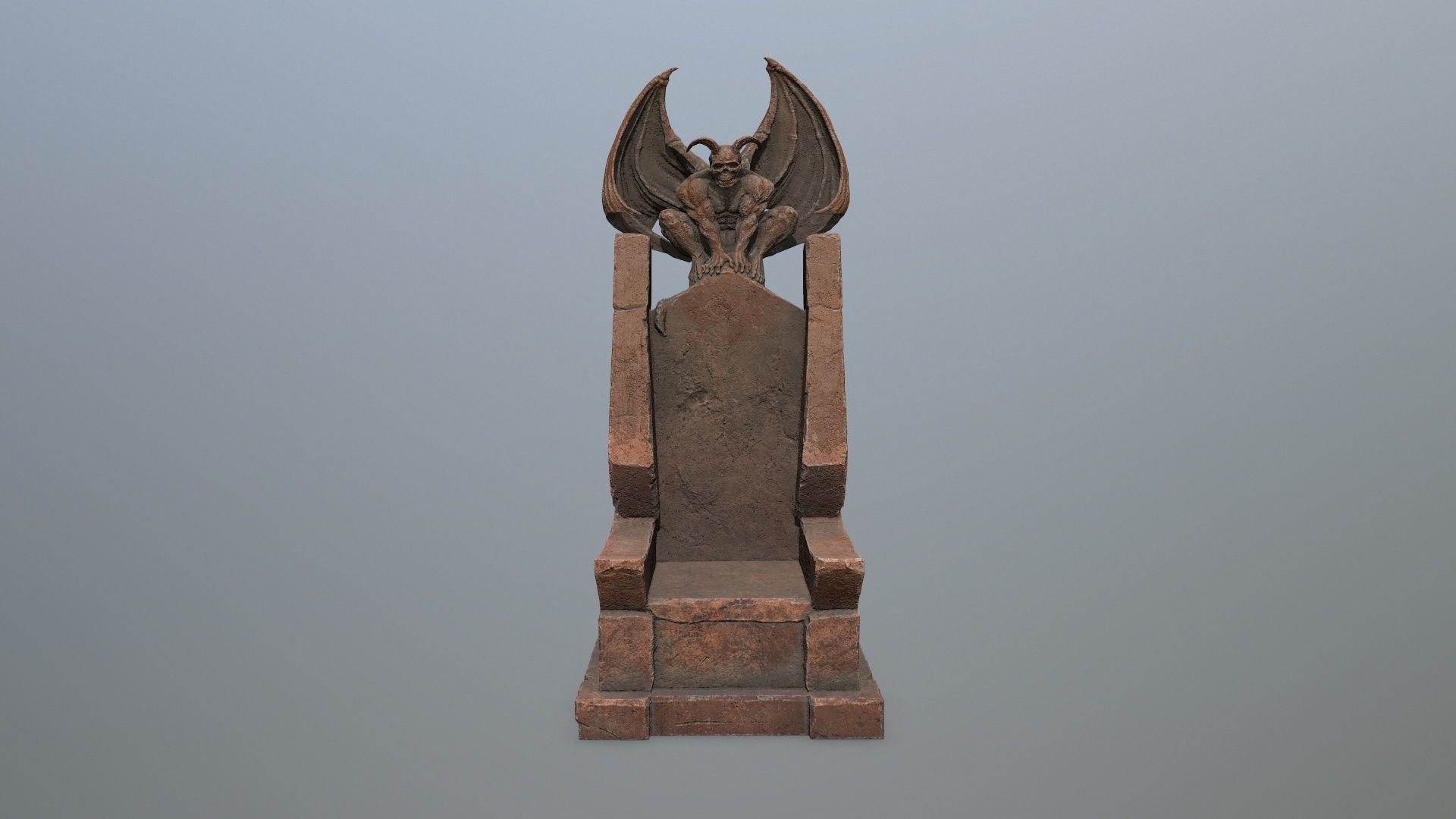 Devil Stone Throne Low-poly 3D model_3