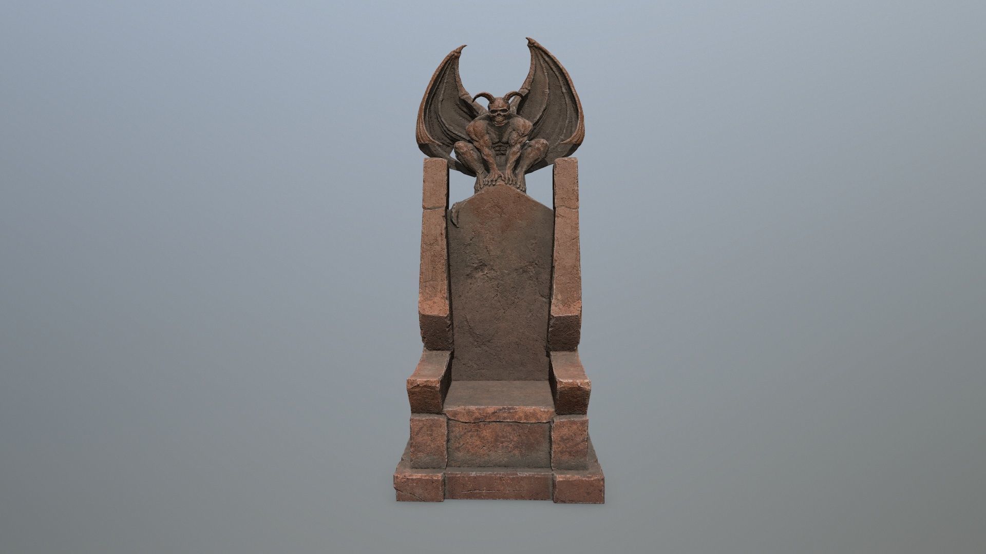 Devil Stone Throne Low-poly 3D model_12
