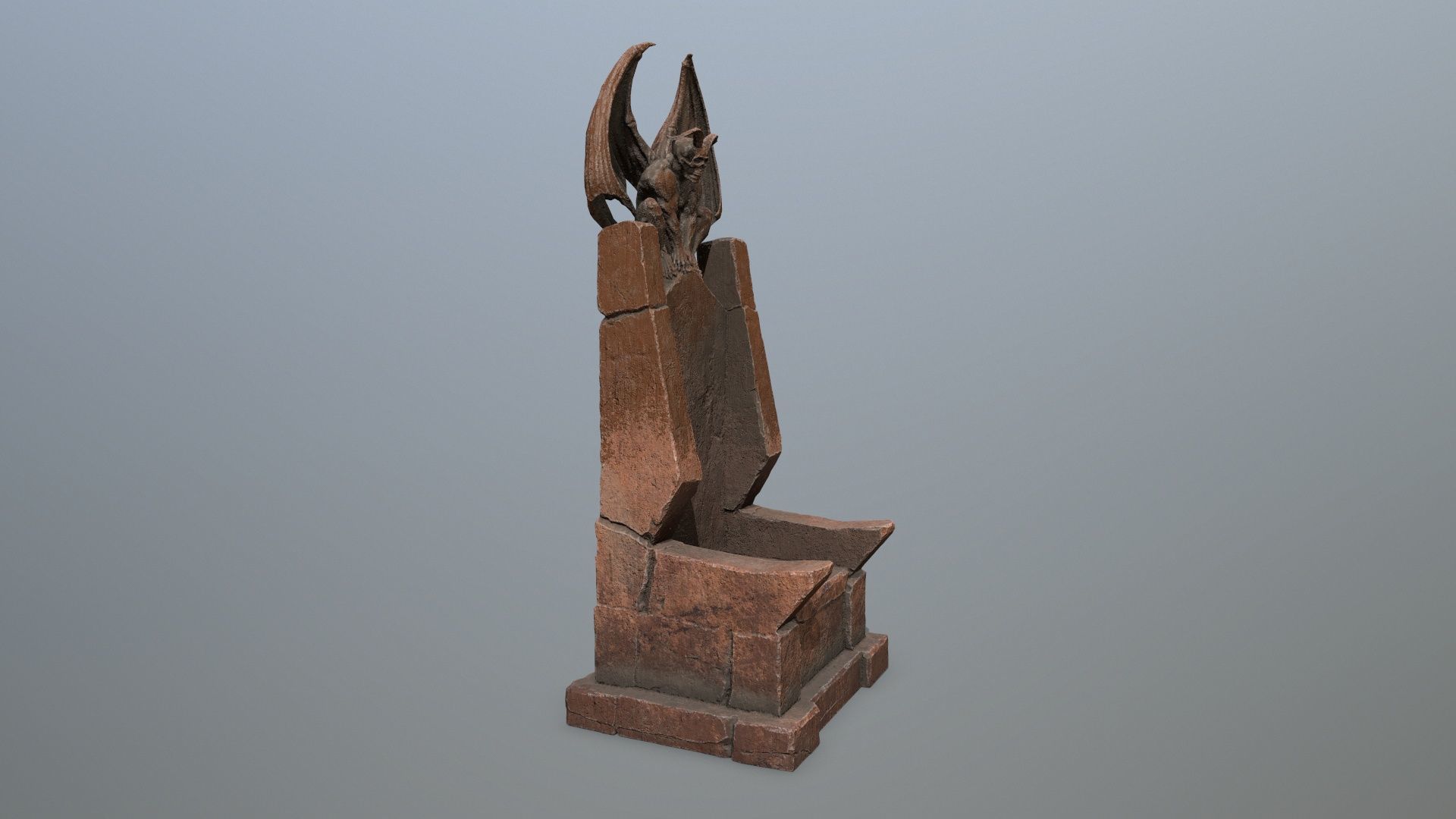 Devil Stone Throne Low-poly 3D model_10