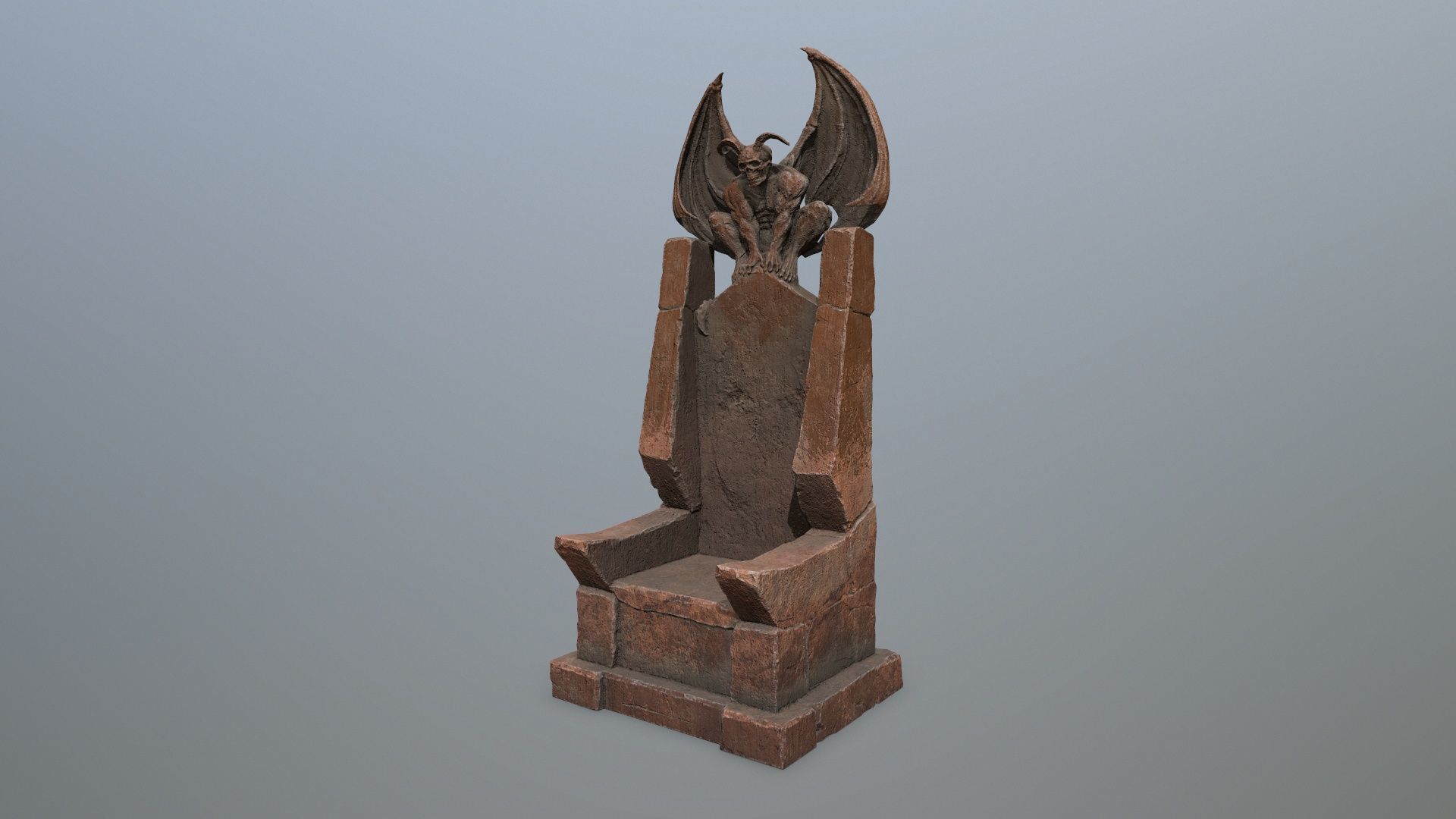 Devil Stone Throne Low-poly 3D model_4