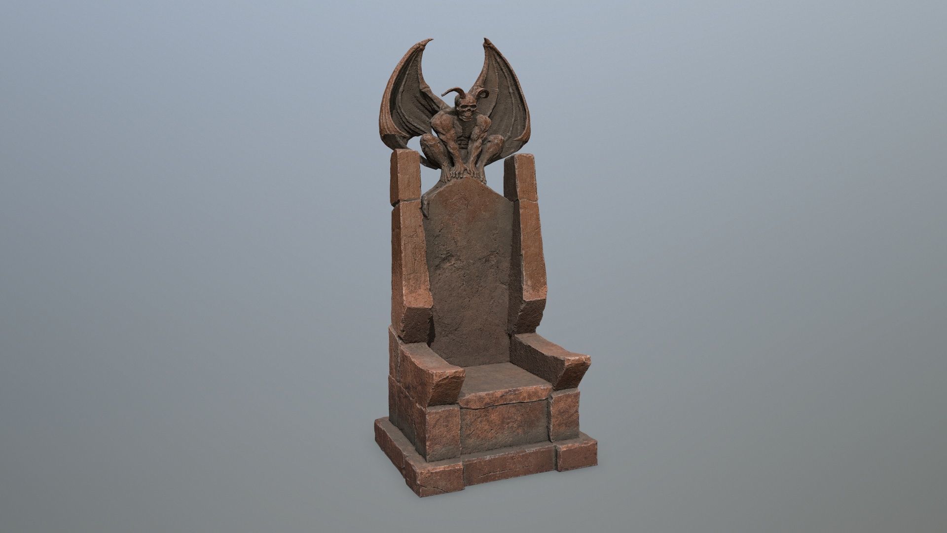 Devil Stone Throne Low-poly 3D model_11