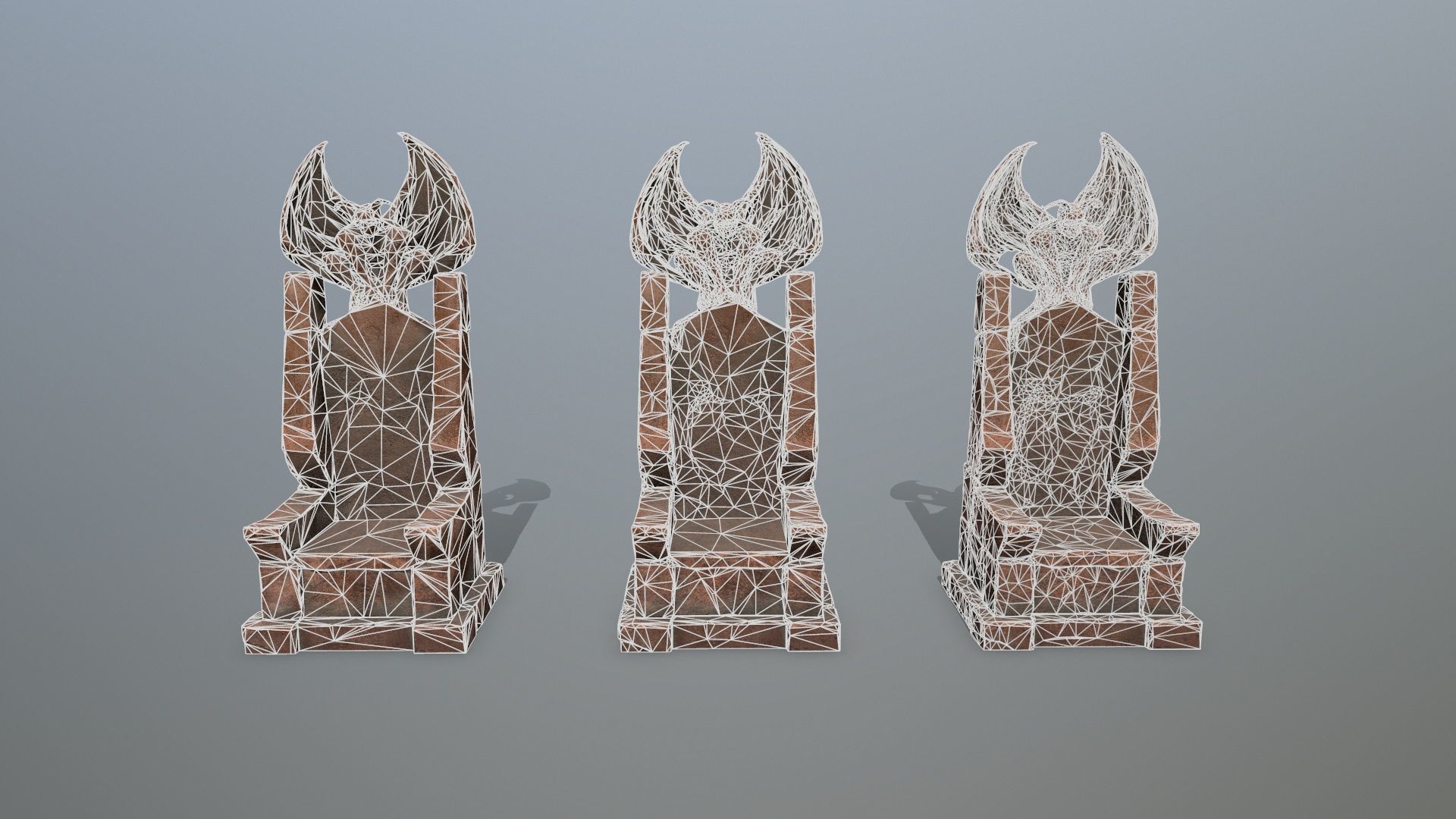 Devil Stone Throne Low-poly 3D model_14