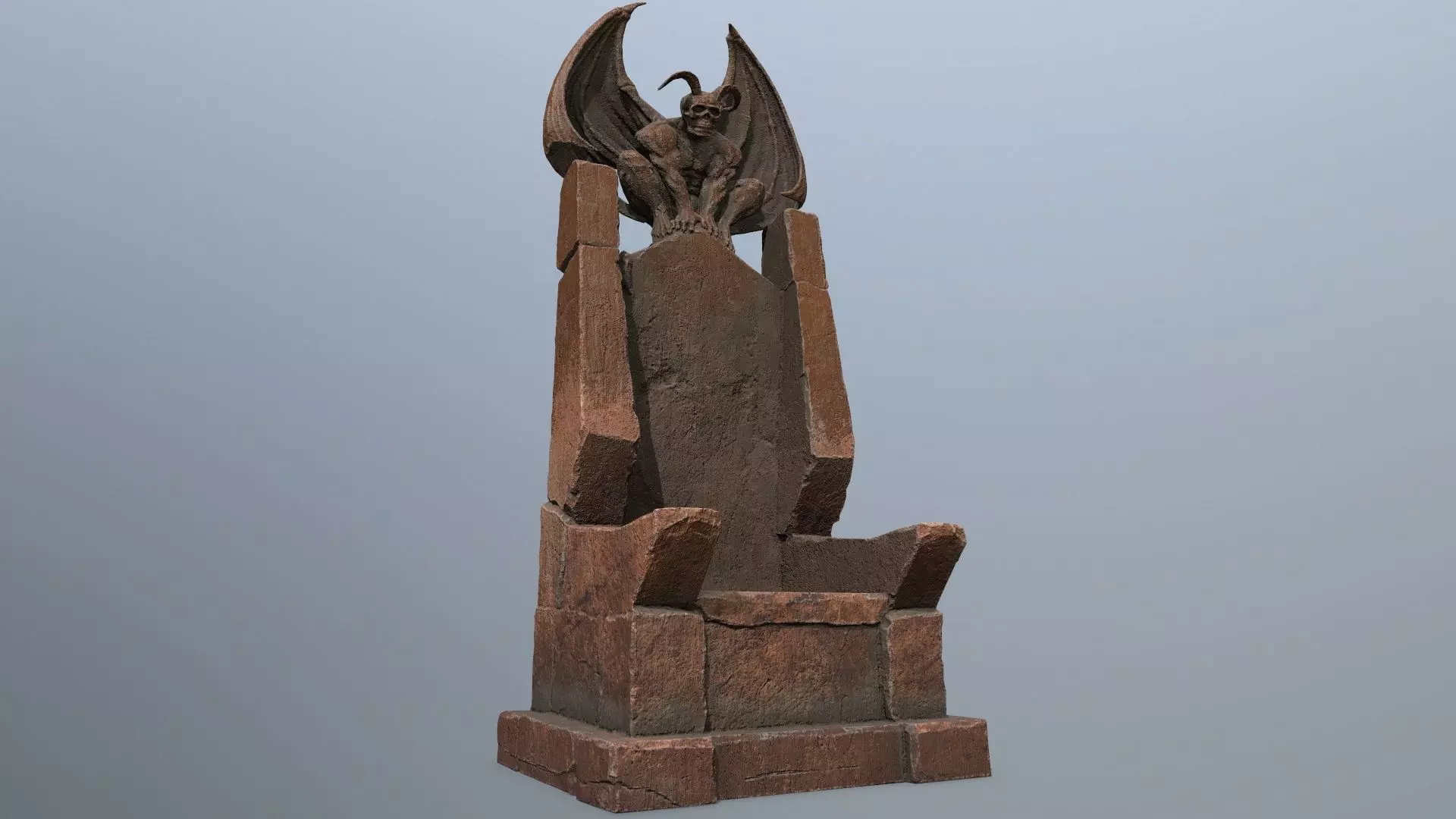 Devil Stone Throne Low-poly 3D model_0