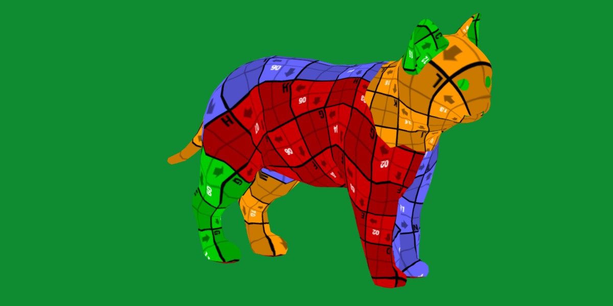 Calico Kitten Cat Low-poly 3D model_16