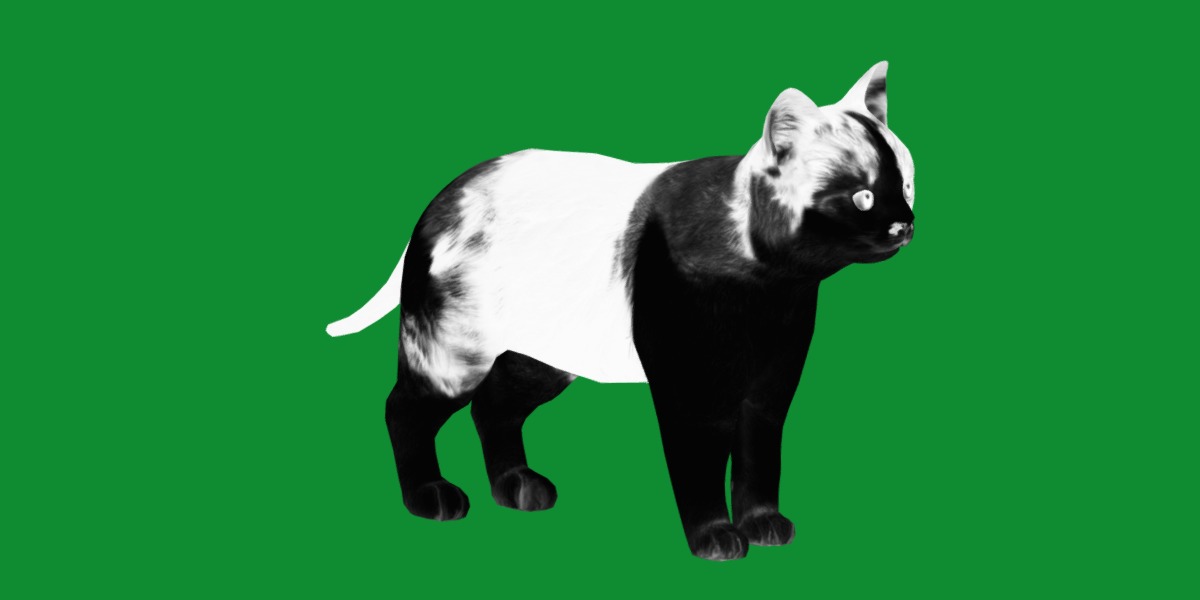 Calico Kitten Cat Low-poly 3D model_4