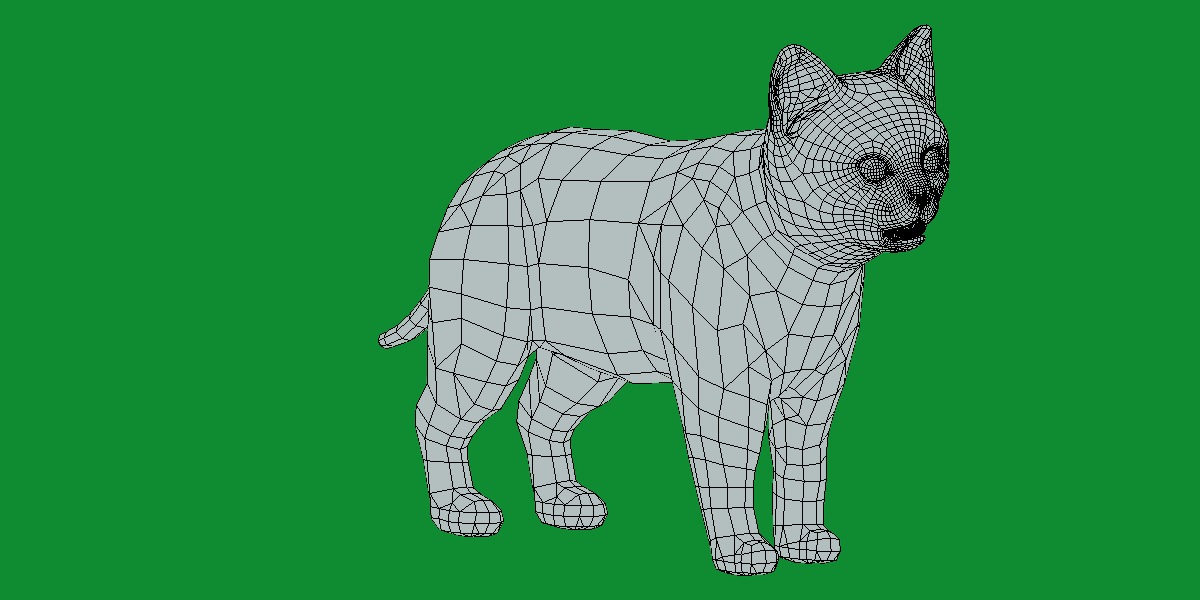 Calico Kitten Cat Low-poly 3D model_10