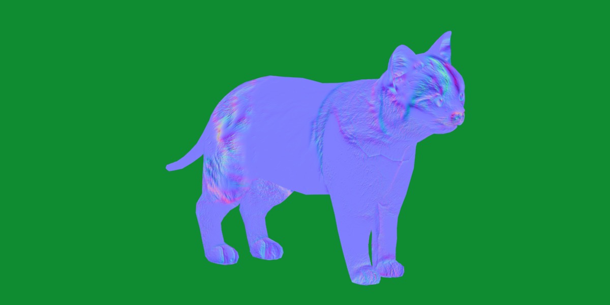 Calico Kitten Cat Low-poly 3D model_26