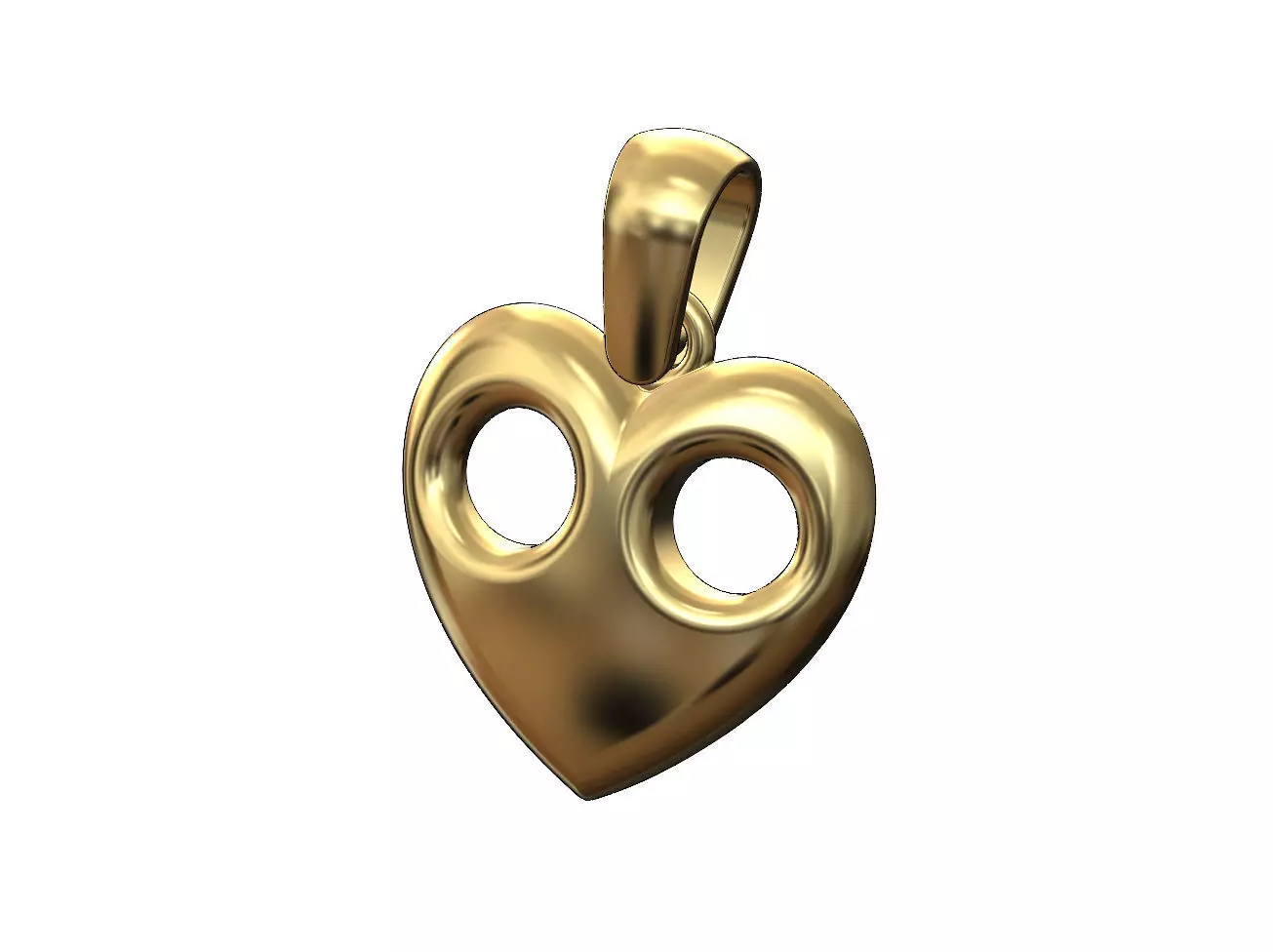 Puff link heart pendant charm 3D print model