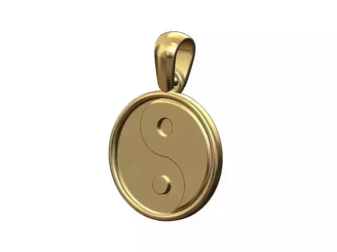 Yin yang enamel engraving pendant charm with bail