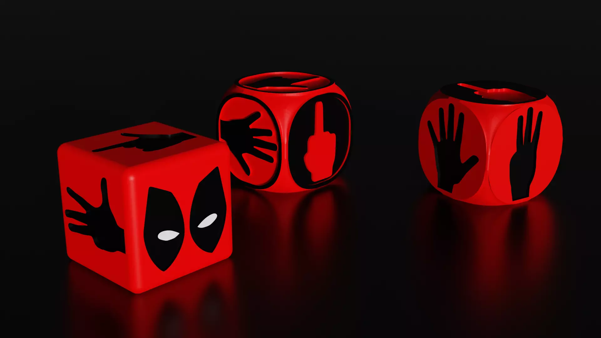 DeathPool D6 Dice Printable model Free 3D print model