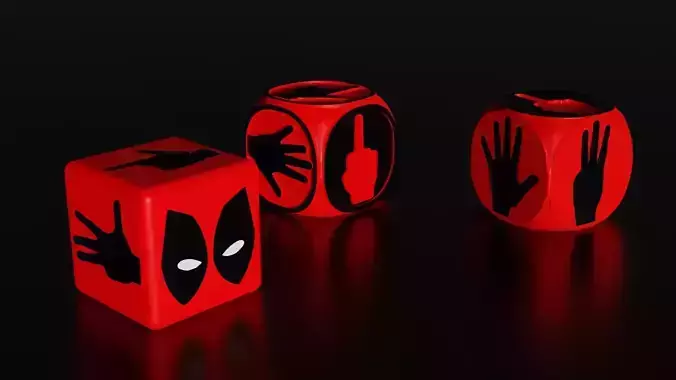 DeathPool D6 Dice Printable model 3D print model