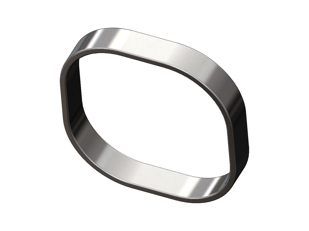 Square flat cross section bangle bracelet size M 55mm 3D print model_10