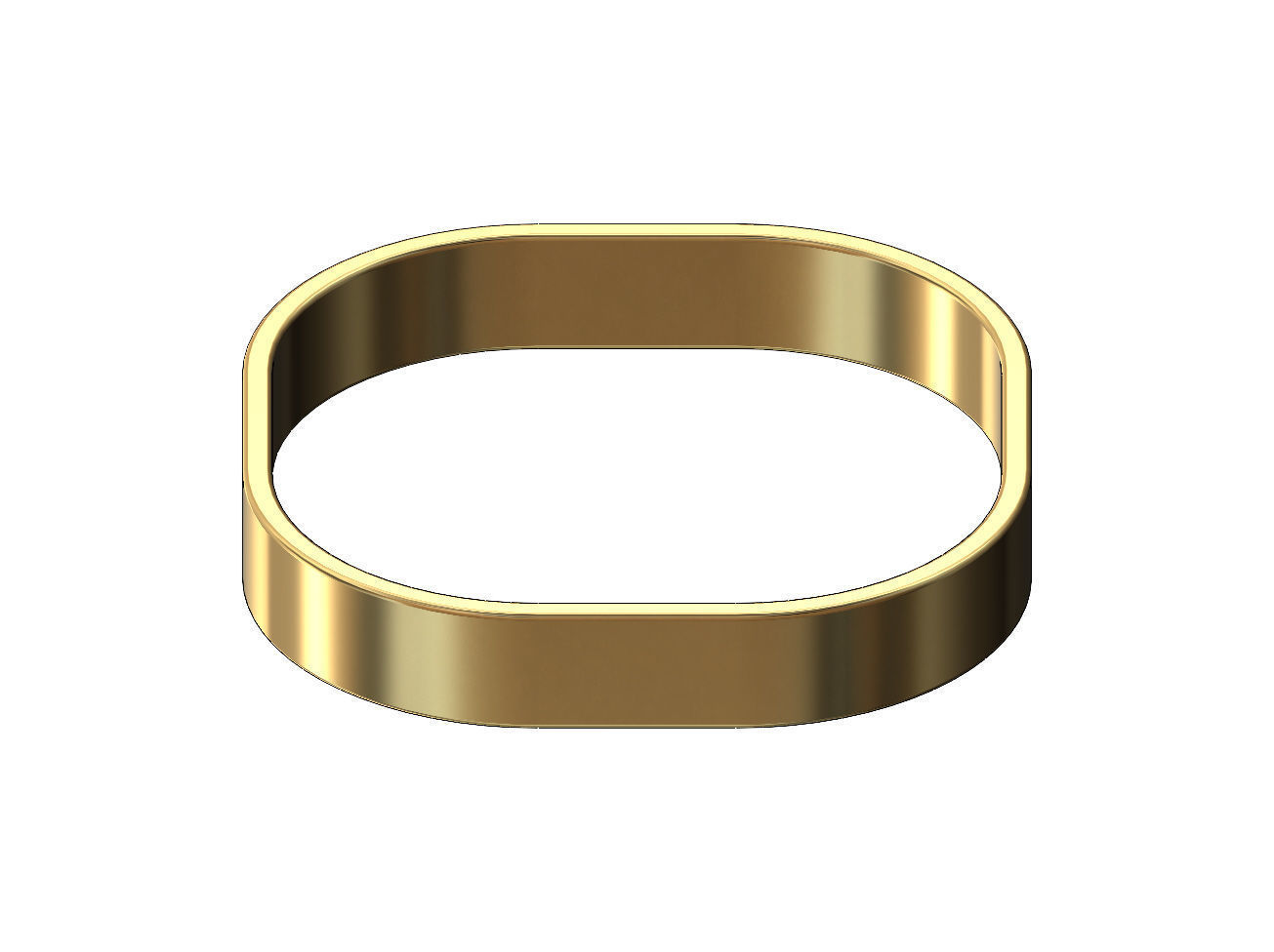Square flat cross section bangle bracelet size M 55mm 3D print model_2