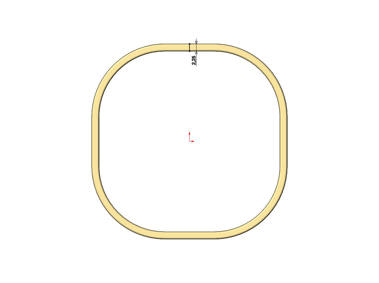 Square flat cross section bangle bracelet size M 55mm 3D print model_6