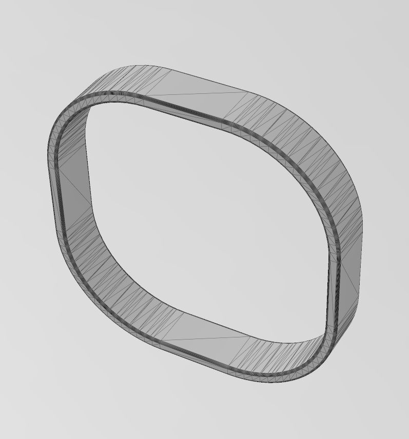 Square flat cross section bangle bracelet size M 55mm 3D print model_13