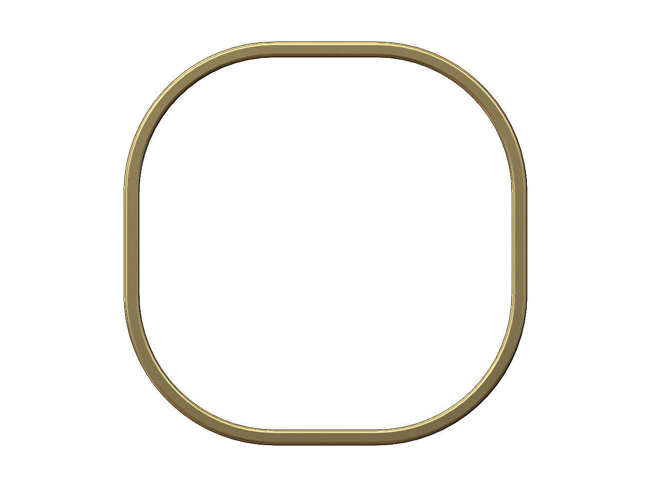 Square flat cross section bangle bracelet size M 55mm 3D print model_1