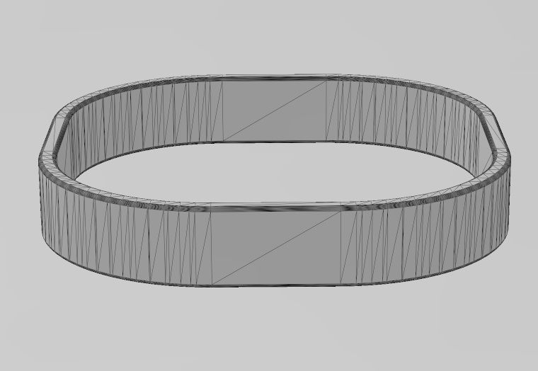 Square flat cross section bangle bracelet size M 55mm 3D print model_12