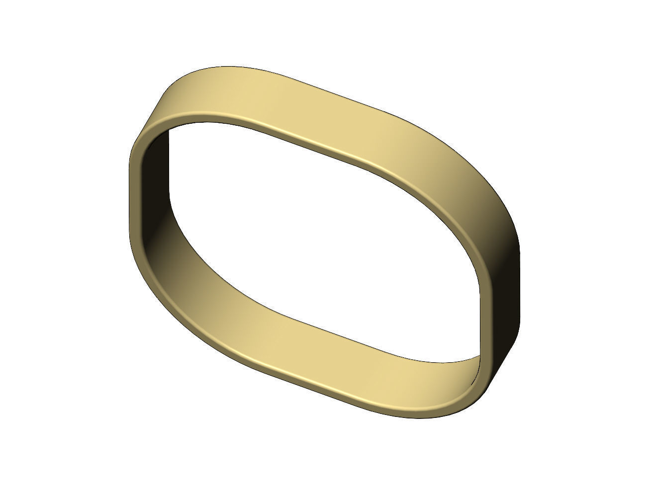 Square flat cross section bangle bracelet size M 55mm 3D print model_4