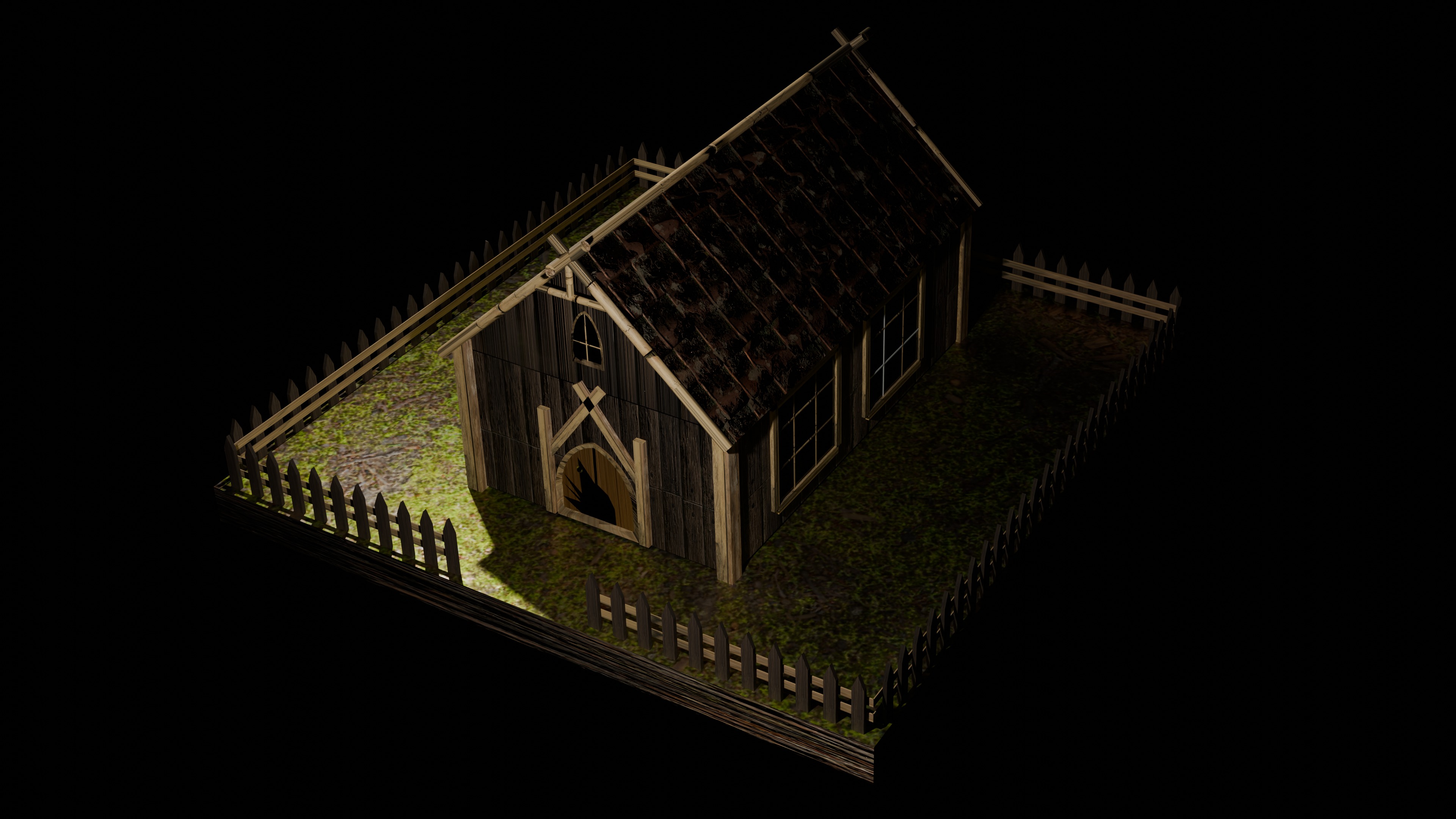 3d log cabin Low-poly 3D model_5