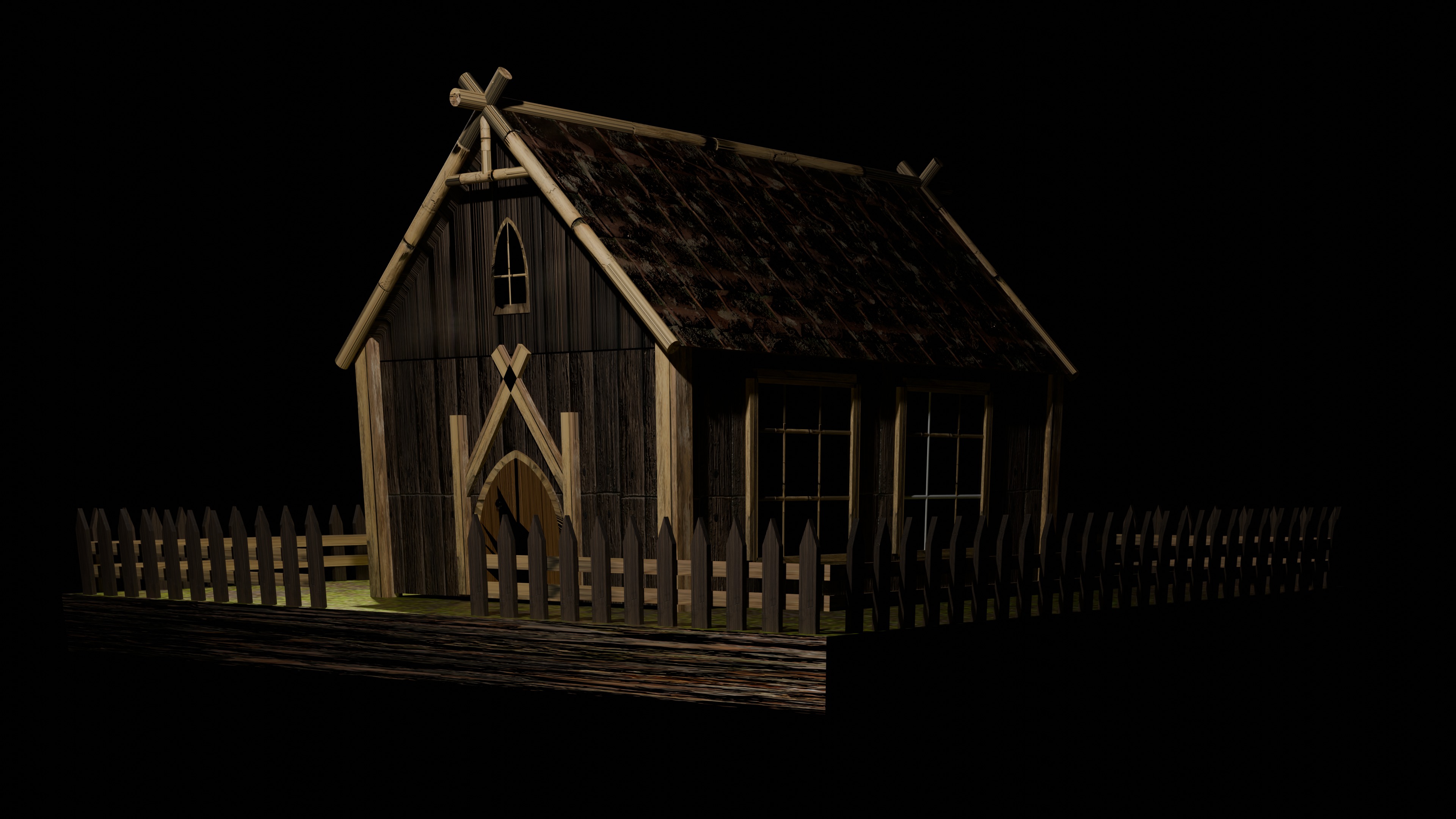 3d log cabin Low-poly 3D model_7