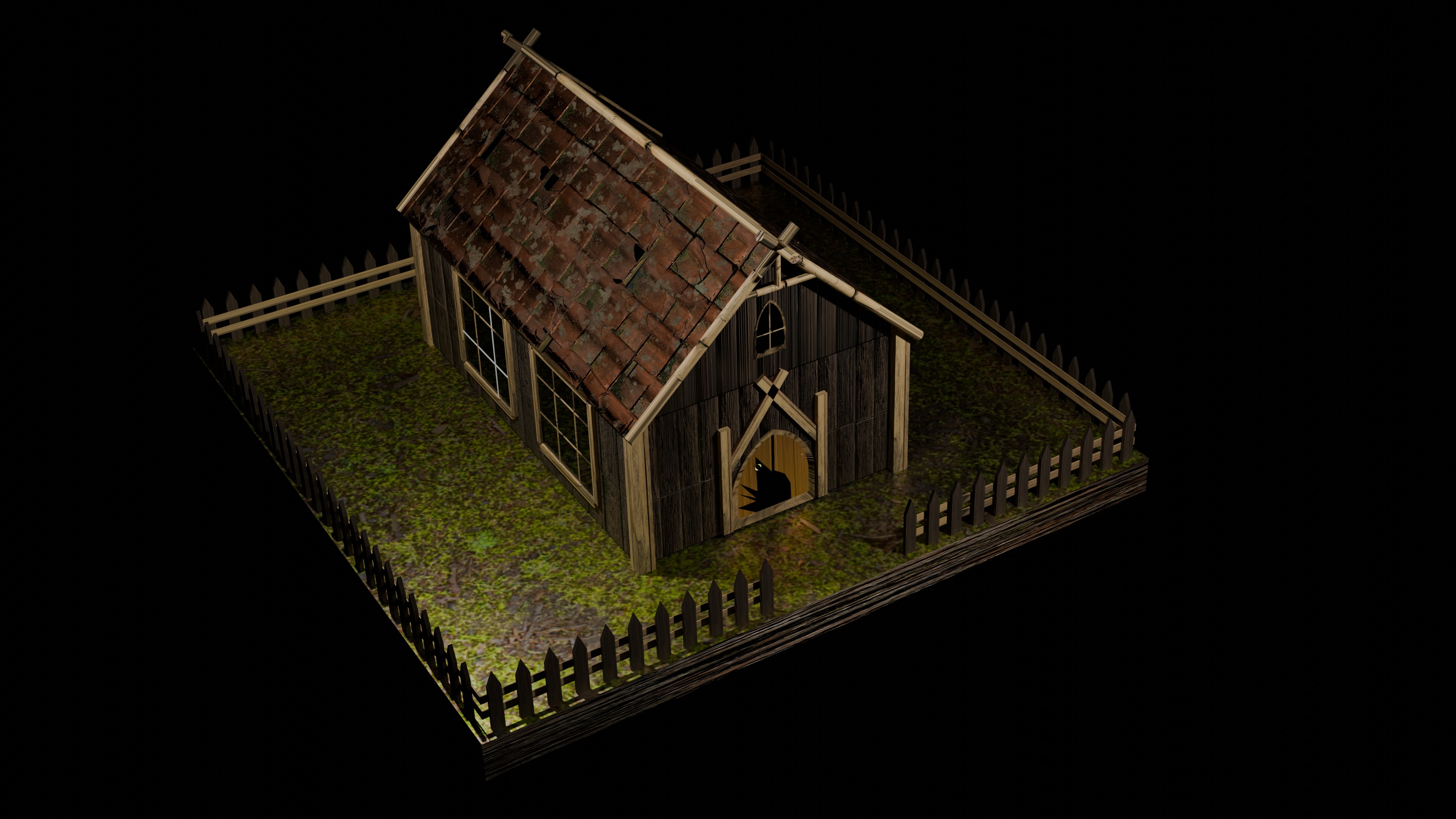 3d log cabin Low-poly 3D model_3
