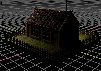3d log cabin Low-poly 3D model_1