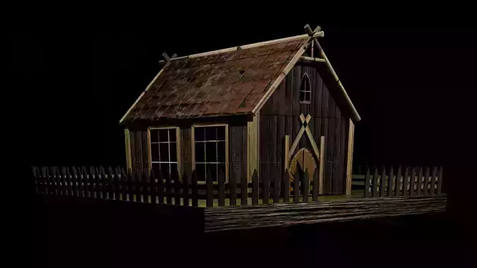 3d log cabin