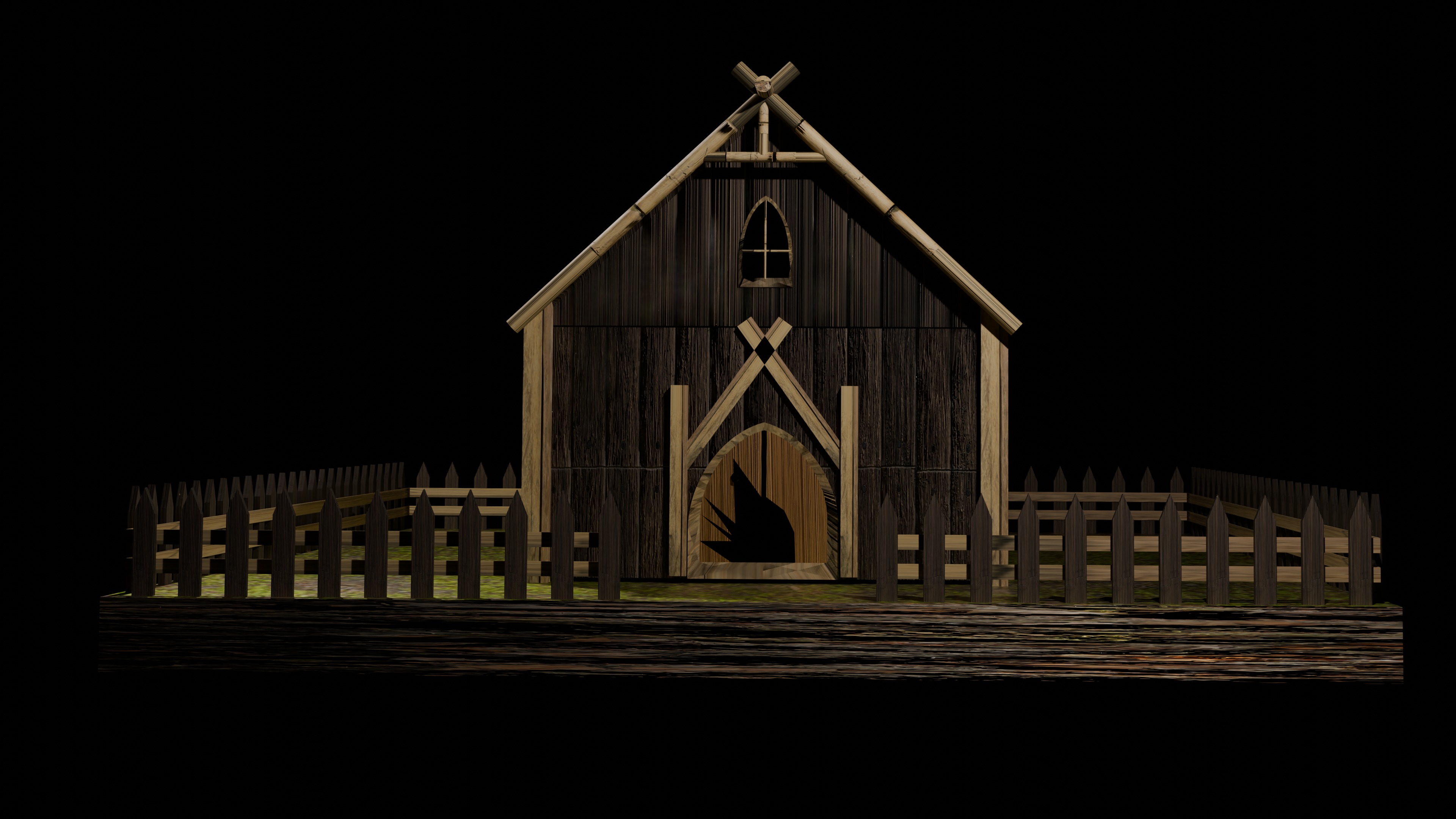 3d log cabin Low-poly 3D model_4