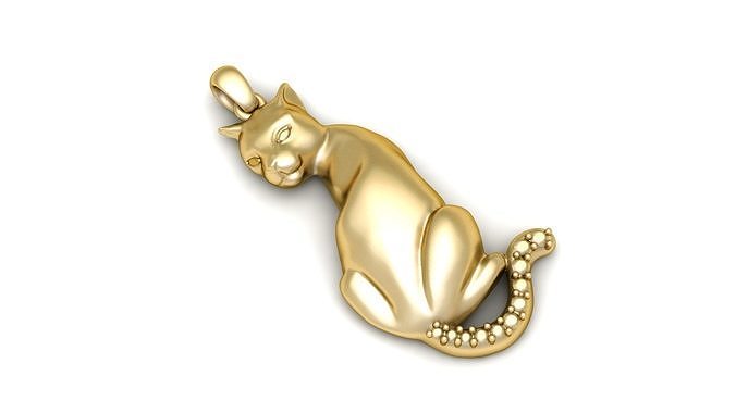 Cat Pendant 3d Printable Model 3D print model