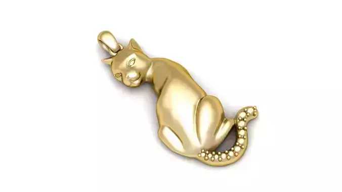 Cat Pendant 3d Printable Model