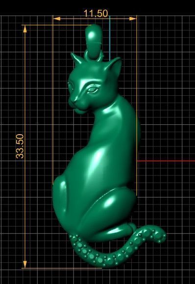 Cat Pendant 3d Printable Model 3D print model_5