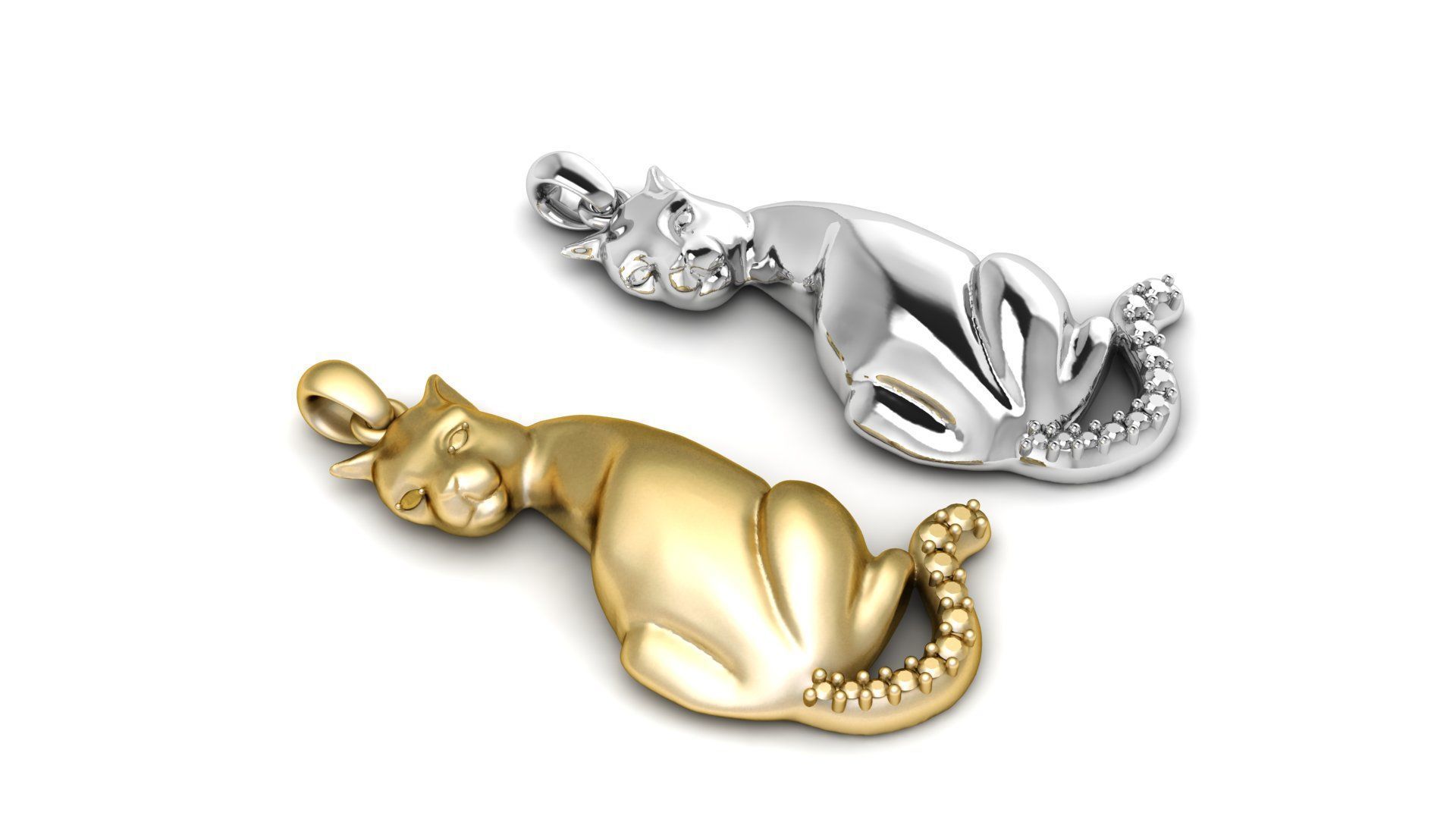 Cat Pendant 3d Printable Model 3D print model_4